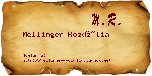 Meilinger Rozália névjegykártya
